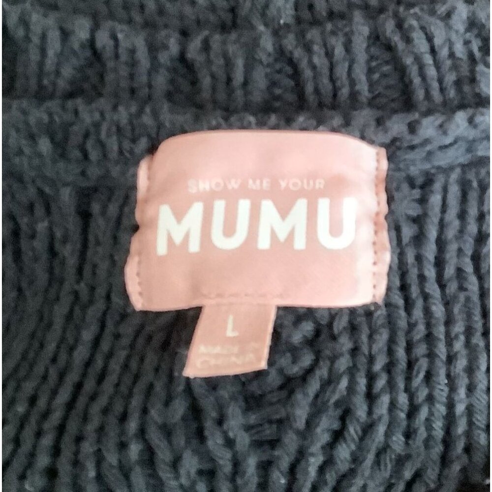 Show Me Your Mumu Black Cable Knit Day-To-Day Sweater L Womens Pullover Size L - Picture 5 of 7